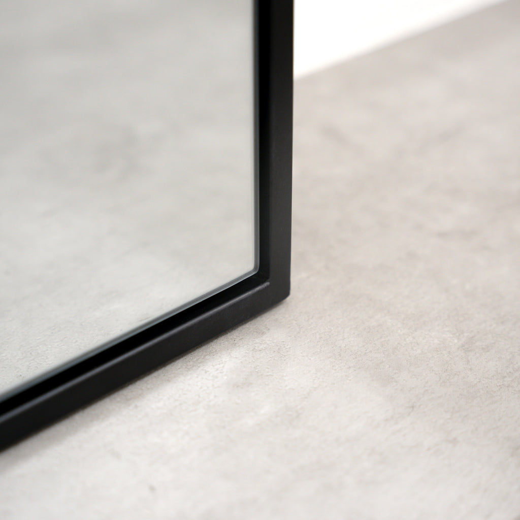 Full Length Black Large Arched Metal Mirror 160cm x 60cm