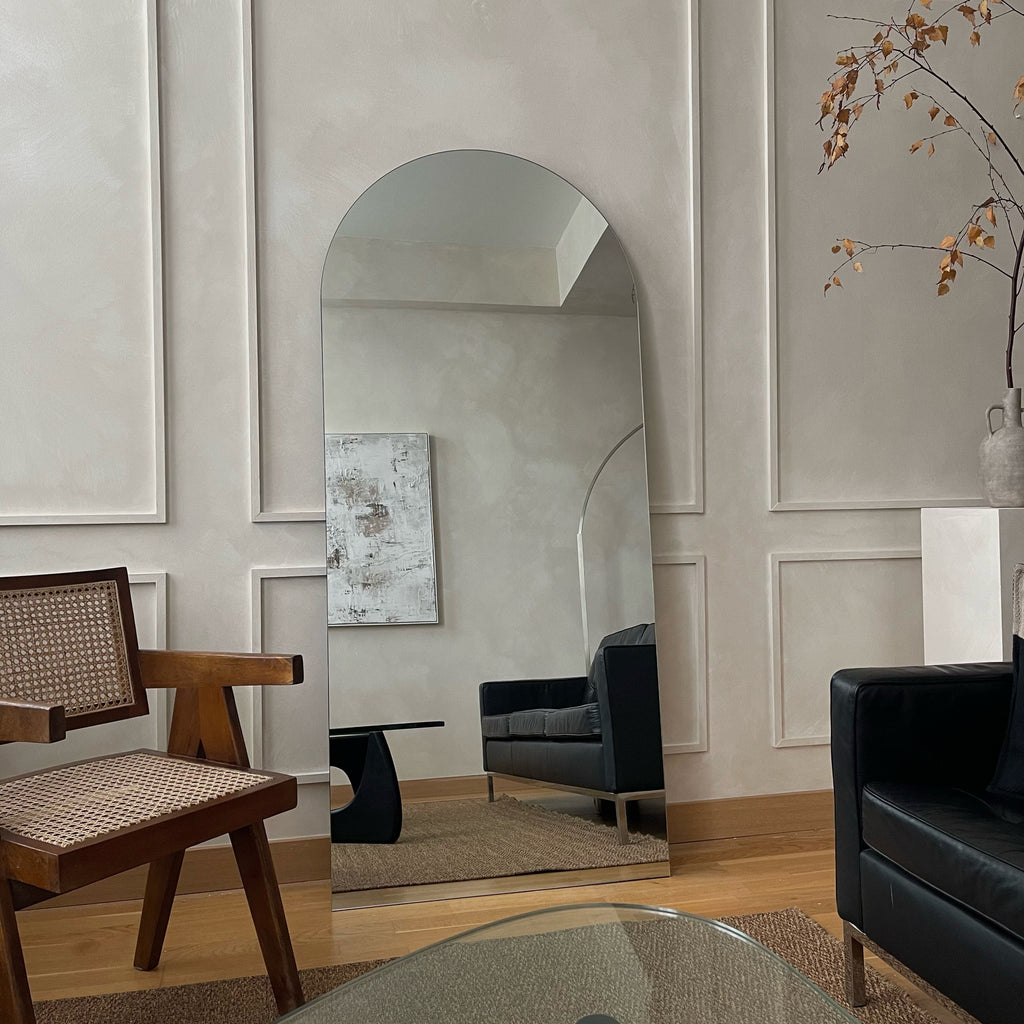 Large Frameless Arched Full Length Mirror 179cm x 80cm
