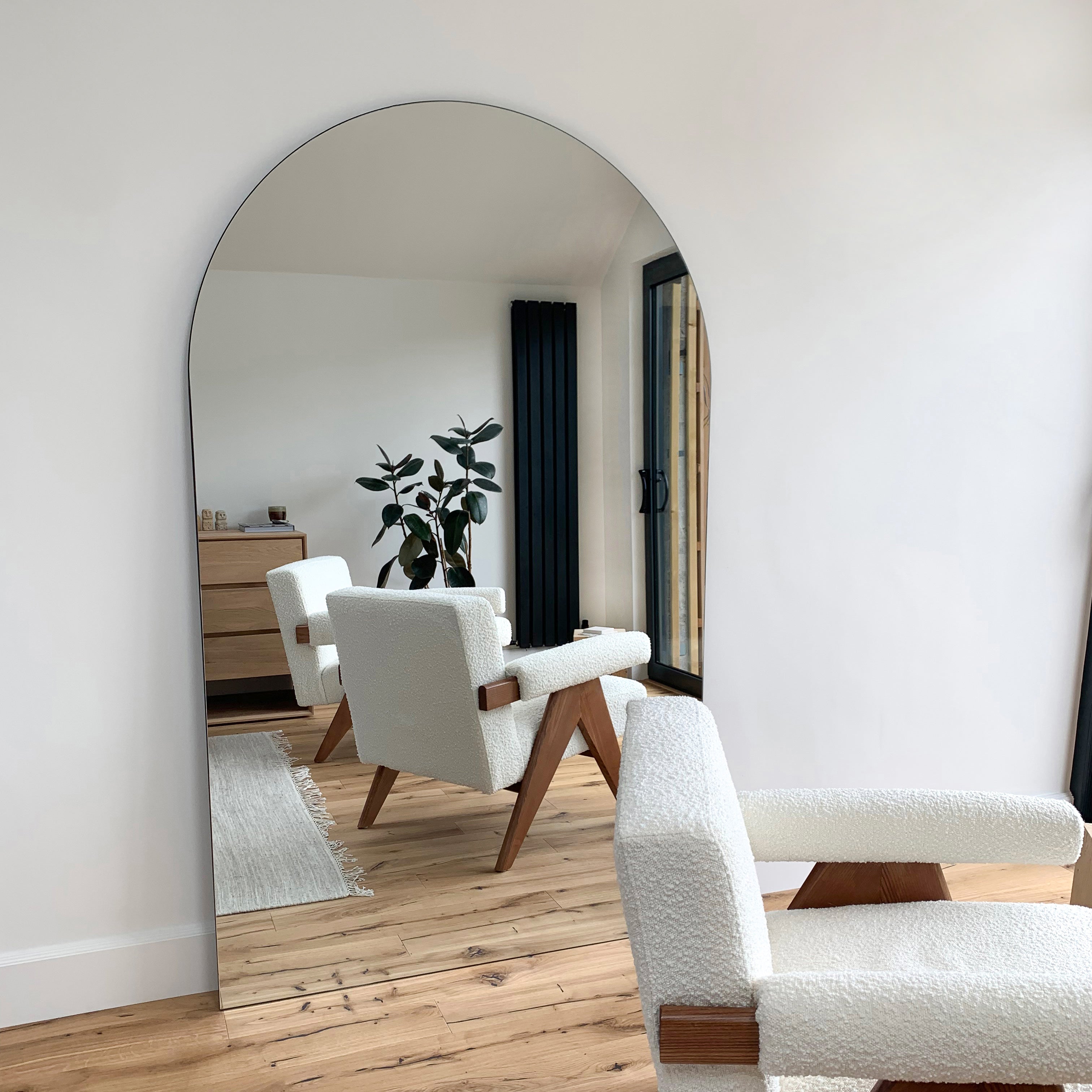 Extra Large Frameless Arched Full Length Mirror 179cm x 110cm