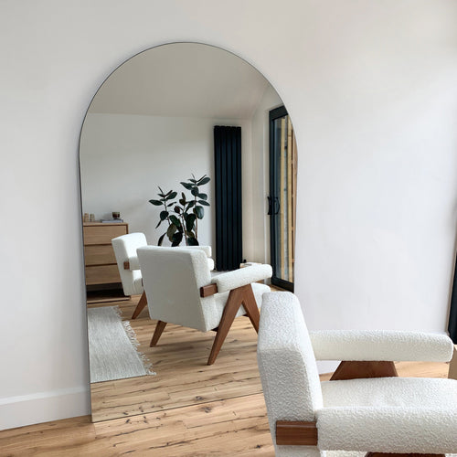 Extra Large Frameless Arched Full Length Mirror 179cm x 110cm