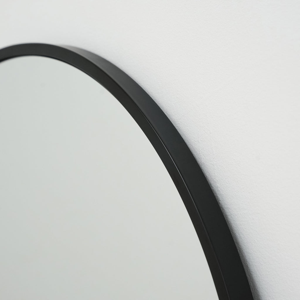 Full Length Black Large Arched Metal Mirror 160cm x 60cm