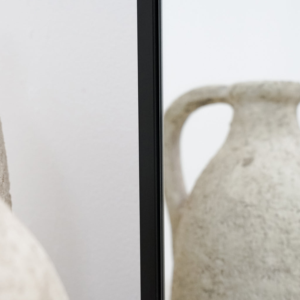 Full Length Black Large Arched Metal Mirror 160cm x 60cm
