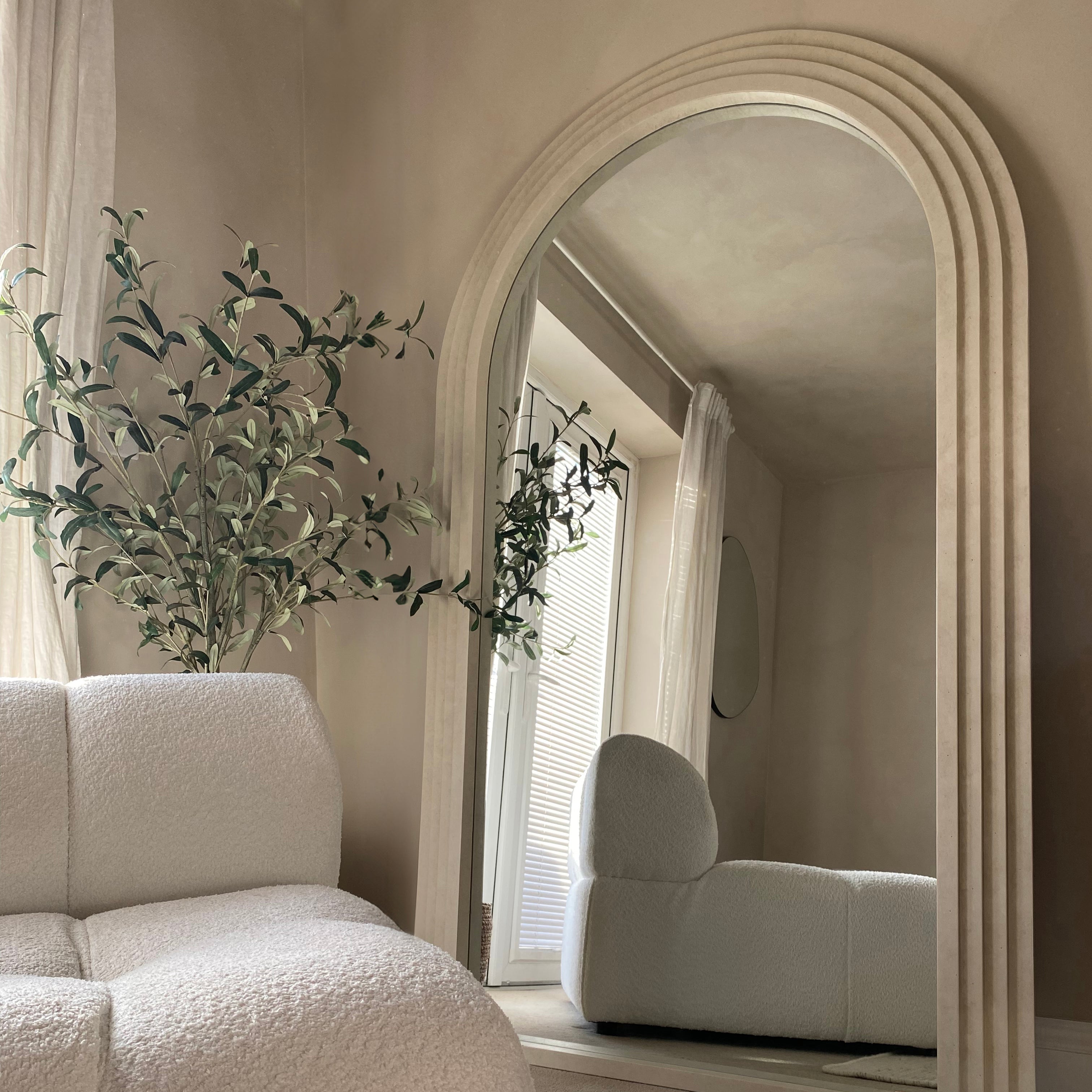 Full Length Arched Concrete Mirror 180cm x 110cm