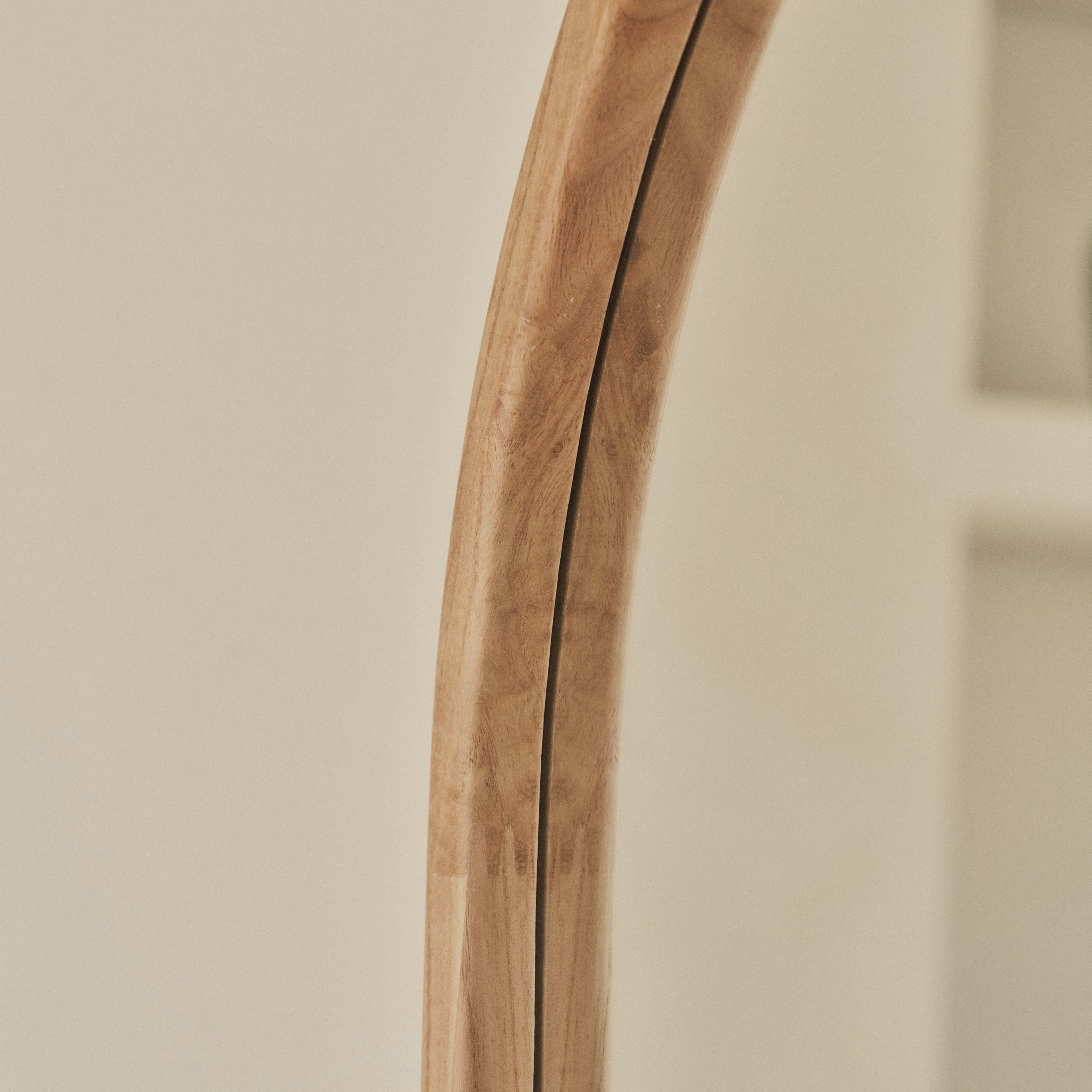 Light Wood Full Length Arched Wooden Mirror 160cm x 60cm